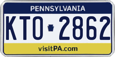 PA license plate KTO2862