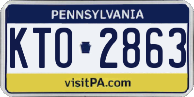 PA license plate KTO2863