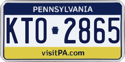 PA license plate KTO2865