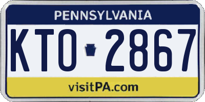PA license plate KTO2867