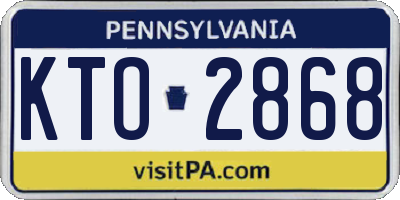 PA license plate KTO2868