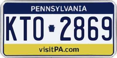 PA license plate KTO2869
