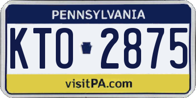 PA license plate KTO2875