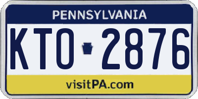 PA license plate KTO2876
