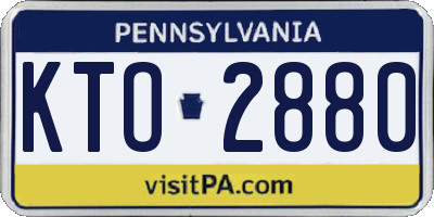 PA license plate KTO2880