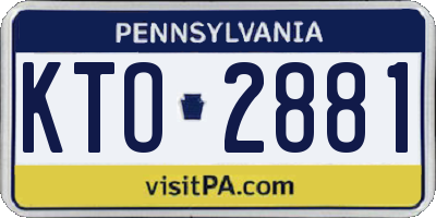 PA license plate KTO2881
