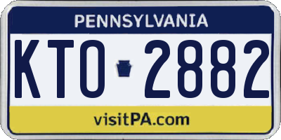 PA license plate KTO2882