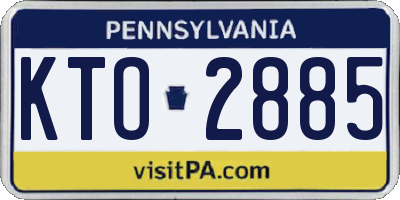 PA license plate KTO2885