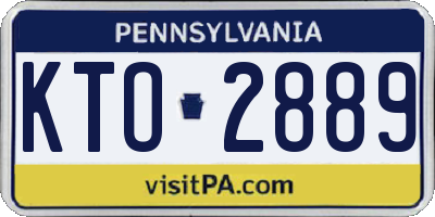 PA license plate KTO2889