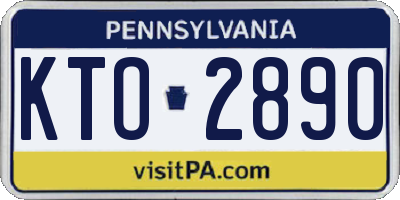 PA license plate KTO2890