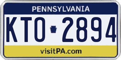 PA license plate KTO2894