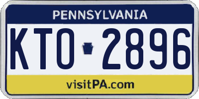 PA license plate KTO2896