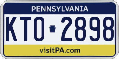 PA license plate KTO2898