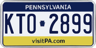 PA license plate KTO2899