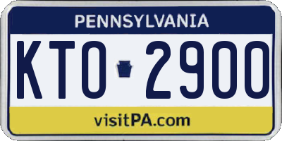 PA license plate KTO2900