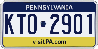 PA license plate KTO2901