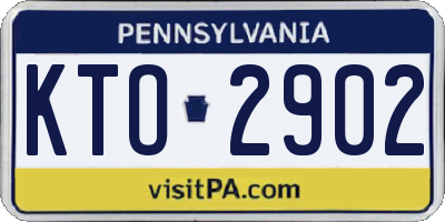 PA license plate KTO2902