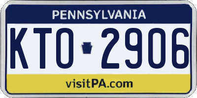 PA license plate KTO2906