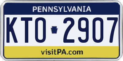 PA license plate KTO2907