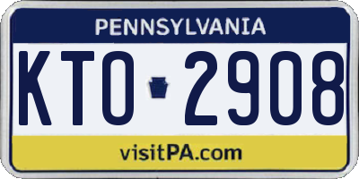 PA license plate KTO2908