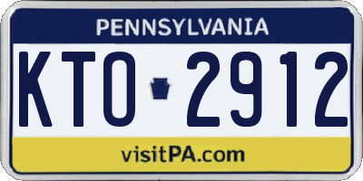 PA license plate KTO2912