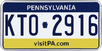 PA license plate KTO2916