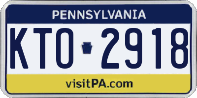 PA license plate KTO2918