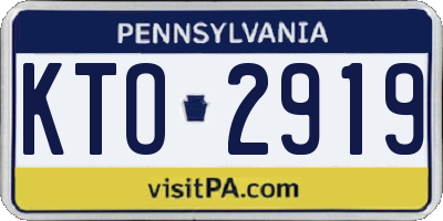 PA license plate KTO2919