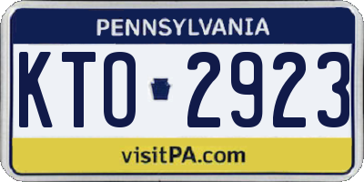 PA license plate KTO2923