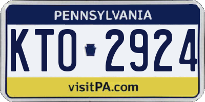 PA license plate KTO2924