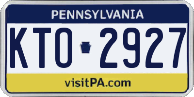 PA license plate KTO2927