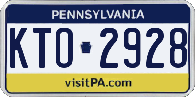PA license plate KTO2928