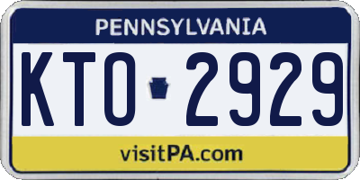 PA license plate KTO2929