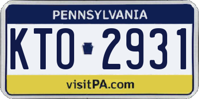 PA license plate KTO2931