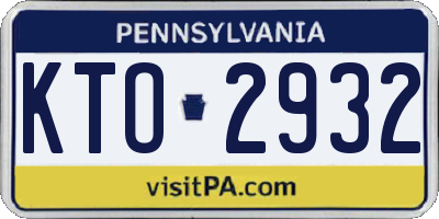PA license plate KTO2932
