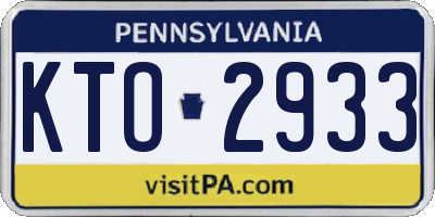 PA license plate KTO2933