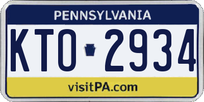 PA license plate KTO2934