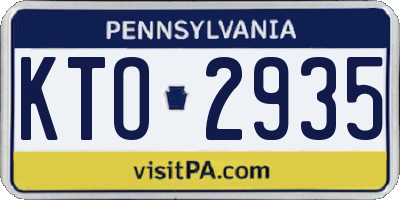 PA license plate KTO2935
