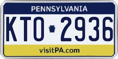 PA license plate KTO2936