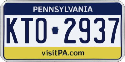 PA license plate KTO2937