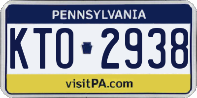PA license plate KTO2938
