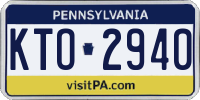 PA license plate KTO2940