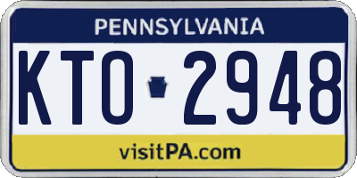 PA license plate KTO2948