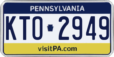 PA license plate KTO2949