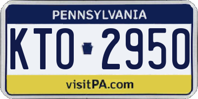 PA license plate KTO2950