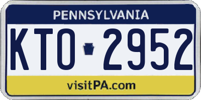 PA license plate KTO2952