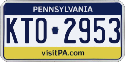PA license plate KTO2953