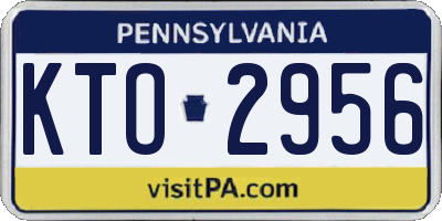 PA license plate KTO2956