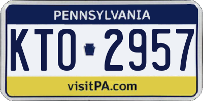 PA license plate KTO2957
