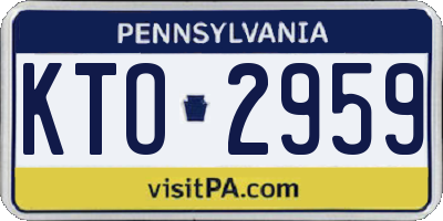 PA license plate KTO2959